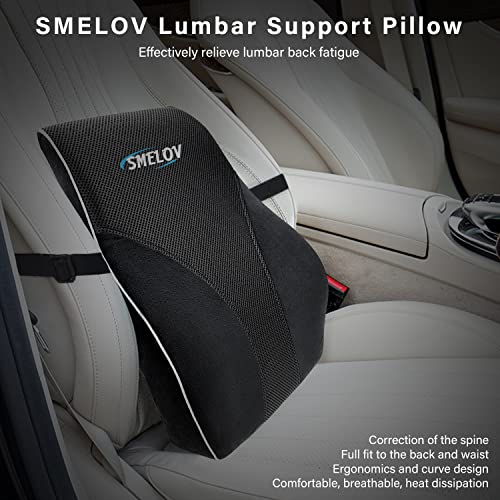 SMELOV Lumbar Support Back Cushion,Lumbar Support Pillow for Chair and Car, Memory Foam Back Cushion for Back Pain Relief – Ideal Back Support for Office Chair,Carseat, Gaming Chair, | The Storepaperoomates Retail Market - Fast Affordable Shopping