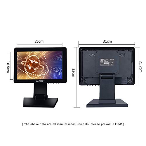 Anmite Desktop Touchscreen LCD Monitor – 12-inch Widescreen Resistive Touch Monitor Black HDMI/VGA | The Storepaperoomates Retail Market - Fast Affordable Shopping