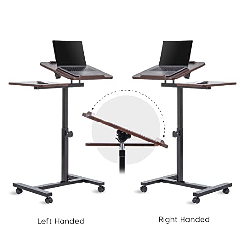 IRIS USA LTC-2 Rolling Workstation Table and Podium, Double, Brownt, 596663 | The Storepaperoomates Retail Market - Fast Affordable Shopping