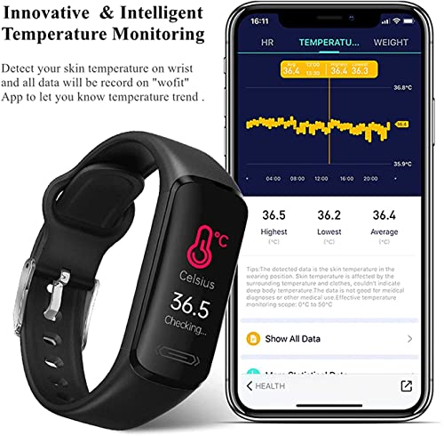 Fitness Tracker HR, Activity Fitness Trackers with Body Temperature Heart Rate Sleep Health Blood Pressure Monitor, IP68 Waterproof Calorie Steps Counter Tracker Pedometer Watch for Men Women Teens | The Storepaperoomates Retail Market - Fast Affordable Shopping