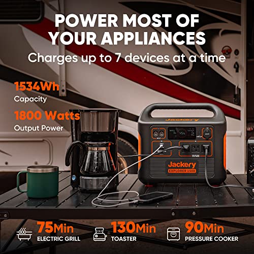 Jackery Solar Generator 1500 1534Wh Capacity with 4X Solar Panels SolarSaga 100W, 3 x 110V/1800W AC Outlets, Ideal for Home Backup, Emergency, RV Outdoor Camping | The Storepaperoomates Retail Market - Fast Affordable Shopping