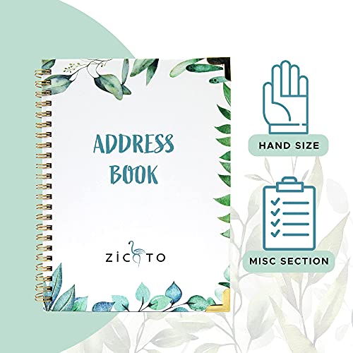 Simplified Greenery Address and Password Book with Alphabetical Tabs – The Perfect Spiral Bound Address Organizer incl. Address Labels, Contact and Phone Section | The Storepaperoomates Retail Market - Fast Affordable Shopping