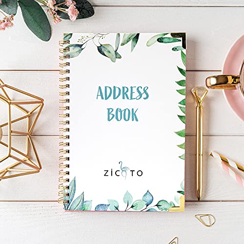 Simplified Greenery Address and Password Book with Alphabetical Tabs – The Perfect Spiral Bound Address Organizer incl. Address Labels, Contact and Phone Section | The Storepaperoomates Retail Market - Fast Affordable Shopping