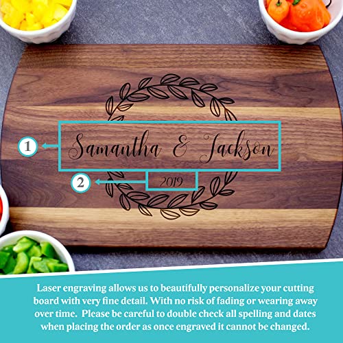 Blue Ridge Mountain Gifts Personalized Laser Engraved Wooden Cutting Board – Customized Chopping Board for Weddings, Anniversaries, Valentine’s, Birthdays & More, Durable & Elegant | The Storepaperoomates Retail Market - Fast Affordable Shopping
