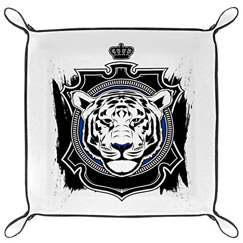 NDKMEHFOJ Black King Tiger Office Desk Organizer Storage Box Leather Tray Holder Desktop Stationery Catchall Multi-Functional PU Leather for Wallets Keys Coins Cell Phones and Office Equipment | The Storepaperoomates Retail Market - Fast Affordable Shopping