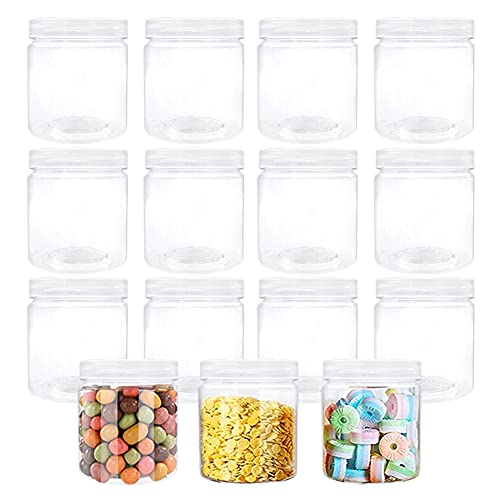 15 Pack 6oz Round Plastic Storage Jar,Clear Refillable Empty Container Jars,Wide-Mouth Plastic Slime Container with Lids for Food,Dried Fruit,Honey Storage,Beads,Cosmetic Cream,DIY Craft | The Storepaperoomates Retail Market - Fast Affordable Shopping