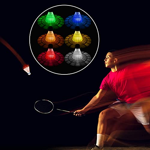 Acmind 6pcs LED Badminton shuttlecocks Nylon Lighting Birdies Sets Glow in The Dark for Backyards Outdoor and Indoor Sport Activities Light up Shuttlecock Birdie Balls Set | The Storepaperoomates Retail Market - Fast Affordable Shopping