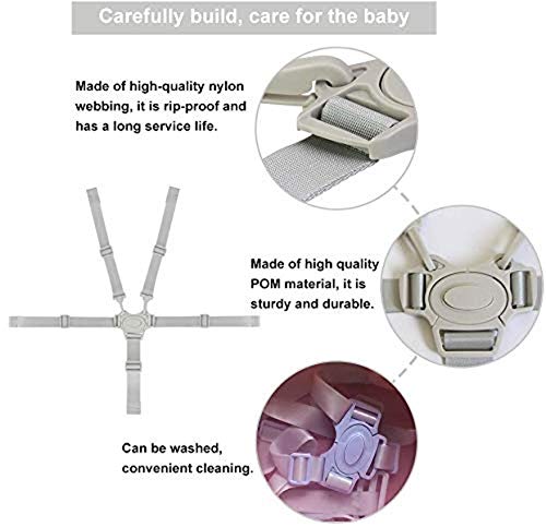 gazi High Chair Straps, Adjustable 5 Point Harness Baby Safety Strap Belt for Stroller Pushchair Pram Buggy, Universal High Chair Baby Seat Security Belt Replacement | The Storepaperoomates Retail Market - Fast Affordable Shopping
