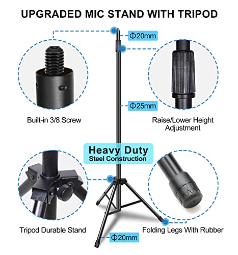 Studio Recording Microphone Isolation Shield with Heavy Duty Tripod stand, Pop Filter.High Density Absorbent Foam to Filter Vocal Suitable for Blue Yeti and Any Condenser Microphones | The Storepaperoomates Retail Market - Fast Affordable Shopping