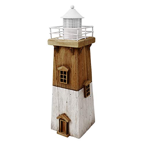 Rustic Wood Lighthouse Decor with Light Tabletop Nautical Decor, Wooden Lighthouse Nautical Decoration Beach Themed Decoration Coastal Decor Lighthouse Decoration for Home Mediterranean Decor | The Storepaperoomates Retail Market - Fast Affordable Shopping