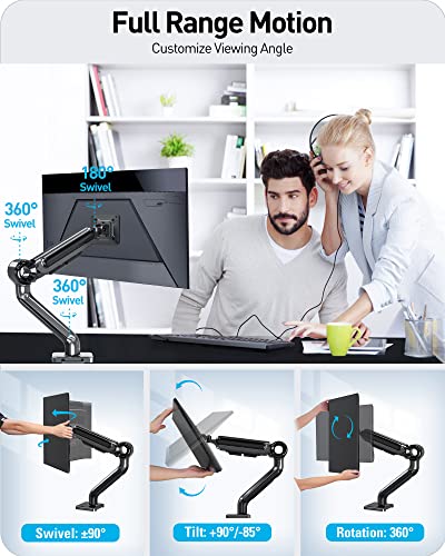 MOUNTUP Ultrawide Single Monitor Desk Mount for 13 to 35 Inch Screen, Fully Adjustable Gas Spring Monitor Arm, Max 26.4lbs Computer Monitor Stand Holder, VESA Mount with Clamp and Grommet Base, MU7001 | The Storepaperoomates Retail Market - Fast Affordable Shopping