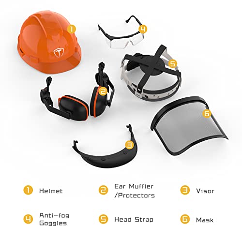 TOOLIOM Chainsaw Helmet Safety Forestry Helmet Safety Protective Helmet with Anti-Fog Goggles | The Storepaperoomates Retail Market - Fast Affordable Shopping