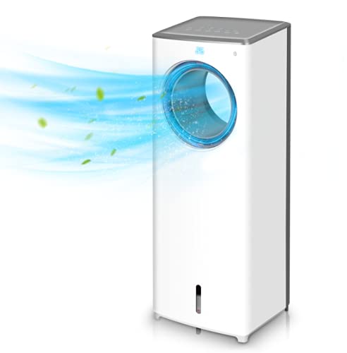 Evaporative Air Cooler-3-in-1 Portable Air-Cooling Fan, Instant Cool & Humidify with 3 Speeds, No Noise Tower Fan, No Dust, 3 Modes, 8H Timer, Bladeless Fan for Large Room Office | The Storepaperoomates Retail Market - Fast Affordable Shopping