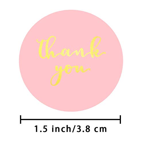 Thank You Stickers Roll, Business Stickers, Envelopes Stickers, Packaging Bags Stickers, Boxes Stickers, Gifts for Sealing and Decoration Stickers, 500 Labels Per Roll (Pink+Gold) | The Storepaperoomates Retail Market - Fast Affordable Shopping