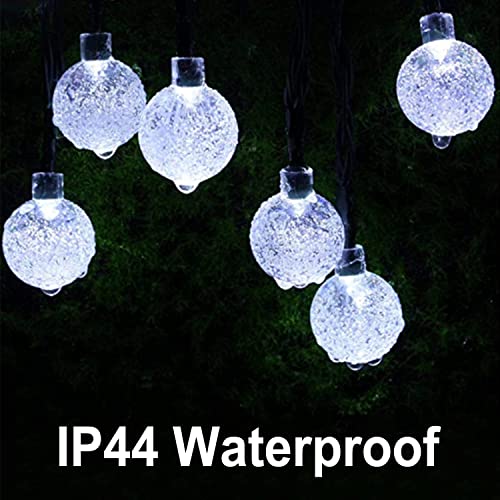 JMEXSUSS 2 Pack 30 LED Solar String Lights 8 Modes Crystal Globe String Lights Outdoor Waterproof Solar Powered String Lights for Patio Tree Camping Fence Party Decorations(White) | The Storepaperoomates Retail Market - Fast Affordable Shopping