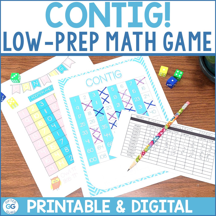Math Game! CONTIG Low-Prep Math Game with Dice for Math Facts Practice | The Storepaperoomates Retail Market - Fast Affordable Shopping