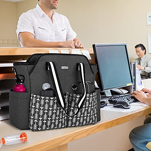 CURMIO Home Health Nurse Bag, Portable Medical Supplies Bag with Shoulder Strap for Home Visits, Clinical Study, Health Care, Black with Arrow(Bag Only, Patented Design) | The Storepaperoomates Retail Market - Fast Affordable Shopping