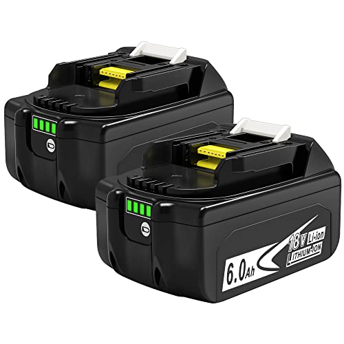Rocivic Replace for Makita 18V Lithium-Ion 6.0Ah Battery 2 Packs, Compatible with Makita BL1820B BL1830B BL1840B BL1850B BL1860B Cordless Power Tools, with LED Indicator | The Storepaperoomates Retail Market - Fast Affordable Shopping