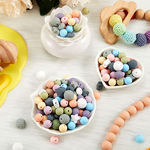 150 Pieces Silicone Beads DIY Necklace Bracelet Beads Threaded Star Abacus 12 mm Silicone Beads Accessory Kit for Nursing Necklace Accessories Handmade Crafts Bracelet Jewelry, Mix Color | The Storepaperoomates Retail Market - Fast Affordable Shopping