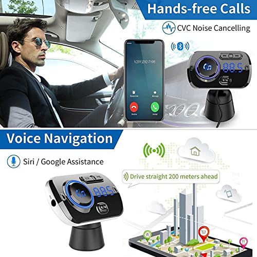 Bluetooth FM Transmitter for Car, Wireless Radio Adapter Car Music Player Car Receiver with Bluetooth FM Frequency Support Hands Free Call ,Car Charger Dual USB Port,TF Card/ AUX | The Storepaperoomates Retail Market - Fast Affordable Shopping