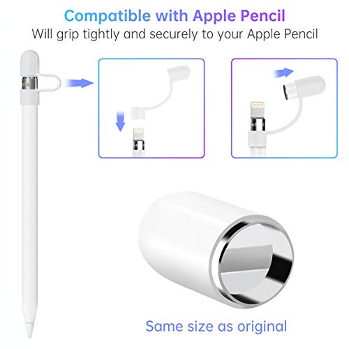 Magnetic Replacement Cap and Charger Adapter for Apple Pencil 1st Generation (with Silicone Protective Cap Holder) | The Storepaperoomates Retail Market - Fast Affordable Shopping
