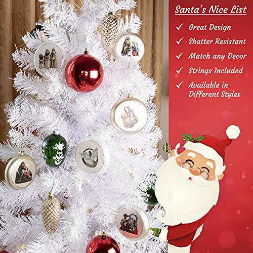 Clever Creations Ball Christmas Ornament, Shatterproof Holiday Décor for Christmas Trees, Mary and Baby | The Storepaperoomates Retail Market - Fast Affordable Shopping