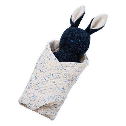 Manhattan Toy Embroidered Plush Bunny Baby Rattle + Soft Cotton Burp Cloth, 16 x 16 Inches | The Storepaperoomates Retail Market - Fast Affordable Shopping