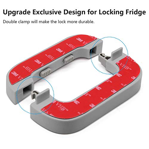 Upgrade Home Refrigerator Fridge Freezer Door Lock, Latch Catch Toddler Kids Child Fridge Locks Baby Safety Child Lock, Easy to Install and Use 3M VHB Adhesive no Tools Need or Drill (Grey) | The Storepaperoomates Retail Market - Fast Affordable Shopping