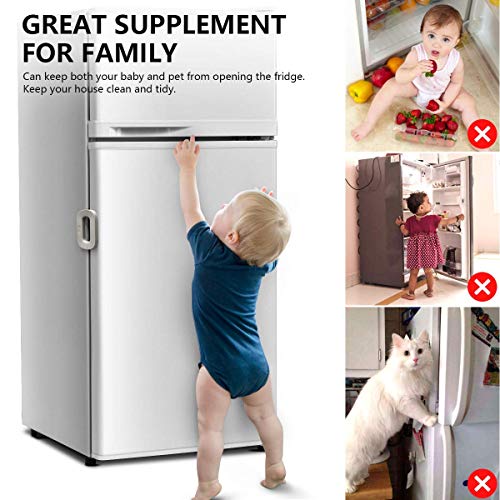 Upgrade Home Refrigerator Fridge Freezer Door Lock, Latch Catch Toddler Kids Child Fridge Locks Baby Safety Child Lock, Easy to Install and Use 3M VHB Adhesive no Tools Need or Drill (Grey) | The Storepaperoomates Retail Market - Fast Affordable Shopping