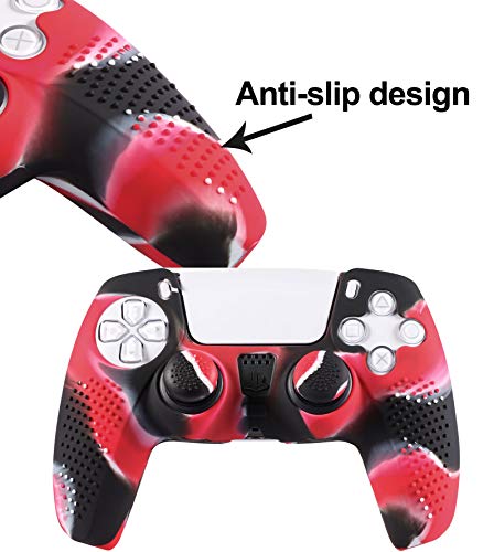 3 Pack Skin for PS5 DualSense Controller – AUSWAUR Controllers Skin Grip Compatible with Sony Playstation 5 – Anti-Slip Silicone Case Cover with 10pcs FPS Pro Thumb Grips-Camouflage Red &Blue&Olive | The Storepaperoomates Retail Market - Fast Affordable Shopping