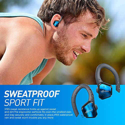 VIDONN True Wireless Earbuds Wireless Bluetooth Headphones, Over Ear Workout Headphones with Microphone Charging Case, IP65 Waterproof in Ear Headphones Running Headphones for Sport Gym Exercise | The Storepaperoomates Retail Market - Fast Affordable Shopping