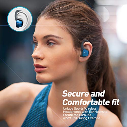 VIDONN True Wireless Earbuds Wireless Bluetooth Headphones, Over Ear Workout Headphones with Microphone Charging Case, IP65 Waterproof in Ear Headphones Running Headphones for Sport Gym Exercise | The Storepaperoomates Retail Market - Fast Affordable Shopping