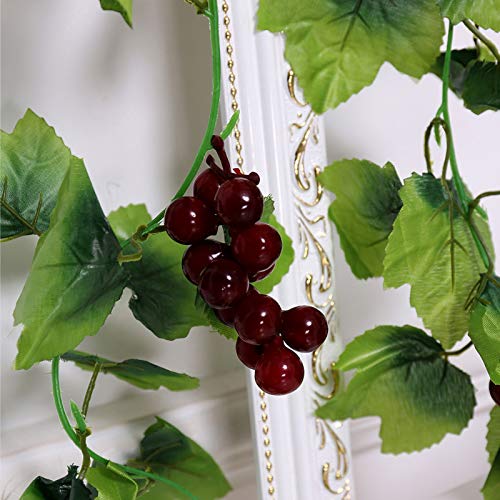 ASkinds 5Pcs Artificial Grapes Vines Leaves Hanging Grapes Rattan Leaves Fruit Grapevines Rattan Artificial Greenery Garland for Home Garden Wedding Party Decoration | The Storepaperoomates Retail Market - Fast Affordable Shopping