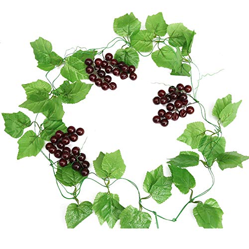 ASkinds 5Pcs Artificial Grapes Vines Leaves Hanging Grapes Rattan Leaves Fruit Grapevines Rattan Artificial Greenery Garland for Home Garden Wedding Party Decoration | The Storepaperoomates Retail Market - Fast Affordable Shopping