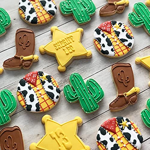 Aoerfes Western Cookie Cutters 6 Piece Texas Cutter Set, Cowboy Hat,Longhorn, Cowboy Boot,Cactus, Round Shaped Stainless Steel Molds for Party Making Muffins, Cake Fondant Biscuits,Sandwiches | The Storepaperoomates Retail Market - Fast Affordable Shopping