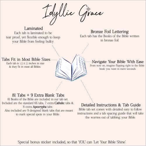 Idyllic Grace – Be The Light – Laminated – Indexing – Journaling – 81 Book Tabs – 9 Blank Tabs – Laminated – Durable – Catholic – Apocrypha | The Storepaperoomates Retail Market - Fast Affordable Shopping
