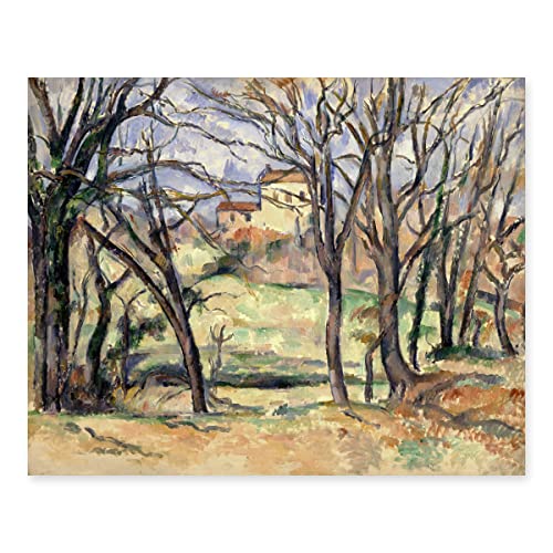 Paul Cezanne, Tree and Houses Landscape Print – Vintage French Impression Art – Unframed