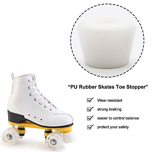 FYANER PU Rubber Roller Skate Toe Stoppers 1 Pair with Screws and 1X L-Shaped Wrench(White) | The Storepaperoomates Retail Market - Fast Affordable Shopping