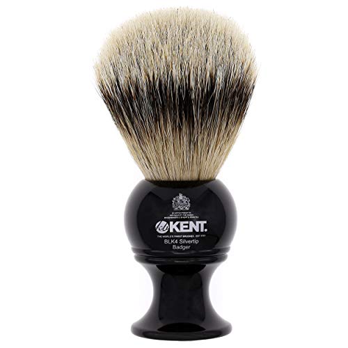 Kent BLK4 Shaving Brush, Handcrafted Silver Tip Badger Bristle and Black Base Shave Brush, for Shave Cream and Shaving Soap for a Perfect Lather, Kent Luxury Shaving Since 1777. Made in England | The Storepaperoomates Retail Market - Fast Affordable Shopping