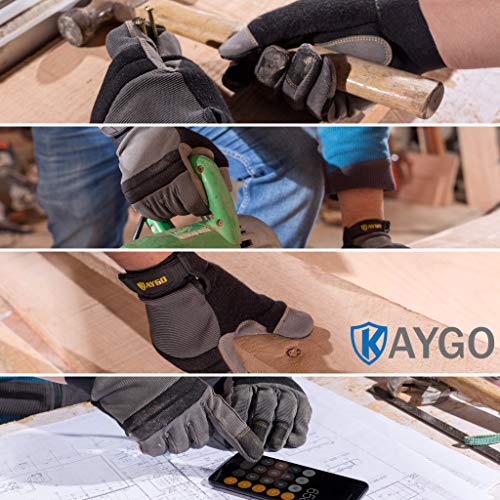 Work Gloves For Men, KAYGO KG125M Mechanics gloves for All Purpose,Excellent Grip,Heavy Duty,Improved Dexterity,Touch Screen | The Storepaperoomates Retail Market - Fast Affordable Shopping