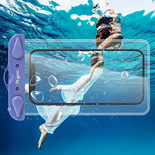 Migeec Waterproof Phone Case (2 Packs) IPX8 Waterproof Phone Pouch Dry Bag Waterproof Bag for Beach Kayaking Travel Compatible with iPhone Android Device up to 6.9″ (Black+Blue) | The Storepaperoomates Retail Market - Fast Affordable Shopping