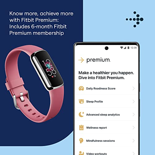 Fitbit Luxe Fitness and Wellness Tracker with Stress Management, Sleep Tracking and 24/7 Heart Rate, Orchid/Platinum Stainless Steel, One Size, S & L Bands Included | The Storepaperoomates Retail Market - Fast Affordable Shopping