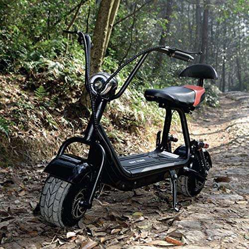 Fat Tire Scooter for Adults Electric 20 mph Powerful Up 500w Electric Scooters with 2 seat Commuter Scooter Citycoco Scooter Black | The Storepaperoomates Retail Market - Fast Affordable Shopping