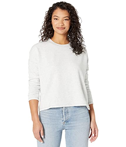 MWL by Madewell Women’s Heathered Perfect Crew Sweatshirt, Icy Heather, Grey, S | The Storepaperoomates Retail Market - Fast Affordable Shopping