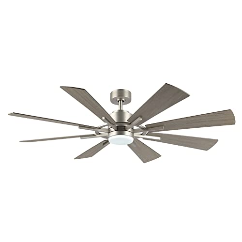 WINGBO 52’’ Modern Ceiling Fan with Lights and Remote, Industrial Bronze Walnut Ceiling Fan, 3 Curved Blades, Reversible Motor, Indoor LED Ceiling Fan for Kitchen Bedroom Living Room, ETL Listed | The Storepaperoomates Retail Market - Fast Affordable Shopping
