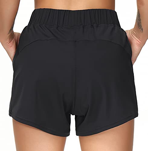 Women’s Workout Shorts Loose fit Drawstring Lounge Running Shorts for Yoga, Gym (Black, Medium) | The Storepaperoomates Retail Market - Fast Affordable Shopping