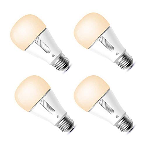 Kasa Smart Light Bulbs that works with Alexa and Google Home, Dimmable Smart LED Bulb, A19, 9W, 800Lumens, Soft White(2700K), CRI≥90, WiFi 2.4Ghz only, No Hub Required, 4-Pack(KL110P4)