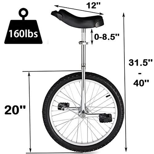 uyoyous 20 Inch Wheel Unicycle for Adults Kids One Wheel Bike with Alloy Rim Pedal Balance Training Cycling Bike Outdoor Sports Mountain Bikes Black | The Storepaperoomates Retail Market - Fast Affordable Shopping