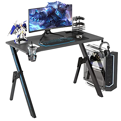 GALAXHERO 43.3“ Pro Gaming Desk, Gamer Computer Desk with Headphone Hook and Cup Holder, Home Office PC Workstation for E-Sports Use, Free XL Mouse Pad, Black&Blue, GX-A | The Storepaperoomates Retail Market - Fast Affordable Shopping