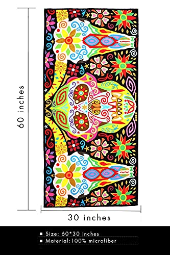 Microfiber Sand Free Beach Towel Super Absorbent Lightweight ThinTowel Blanket for Travel Pool Swimming Bath Camping Yoga Girl Women Men Square Special-Shaped Towel (71 Bull Skull) | The Storepaperoomates Retail Market - Fast Affordable Shopping